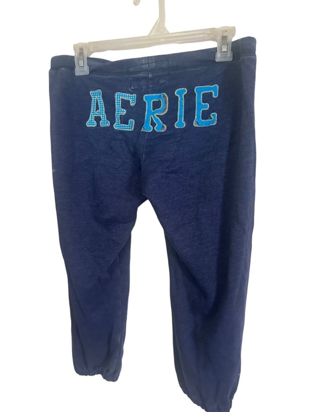 Aerie cropped blue joggers sweat pants size S spell out